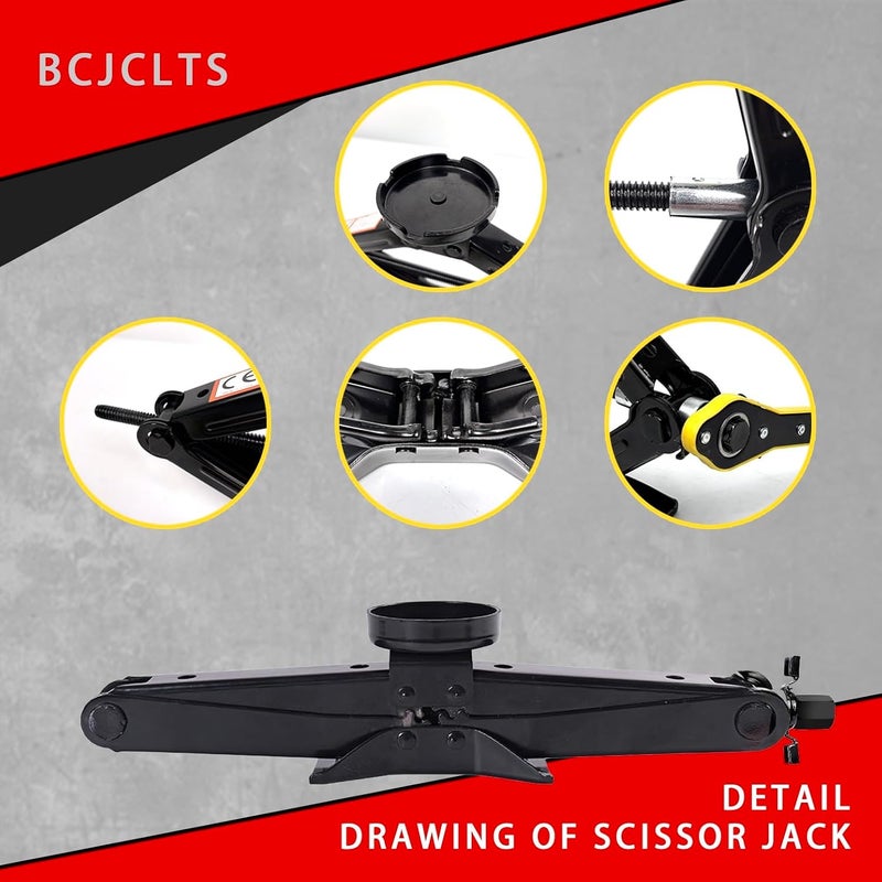 BCJCLTS Car Jack for Tesla Model 3/S/X/Y,Scissor Jack Kit,Car Scissor Jack for Tesla 2.5 Ton, with Upgraded Cross Wrench Kit, Tesla Specific Jack Pads,Storage Bag. (Tesla 2.5T) - Image 5